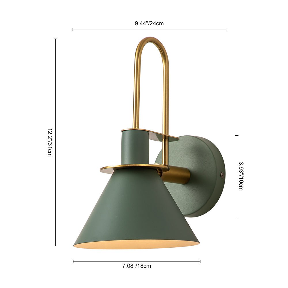 Pendantlightie-Modern Industrial 1-Light Cone Wall Light For Bedside-Wall Light-White-
