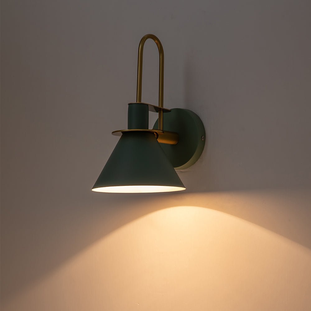 Pendantlightie-Modern Industrial 1-Light Cone Wall Light For Bedside-Wall Light-White-