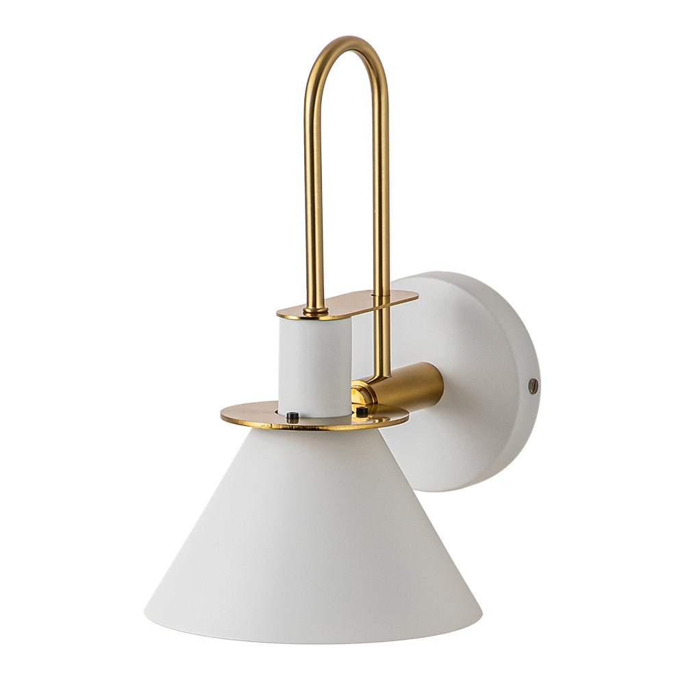 Pendantlightie-Modern Industrial 1-Light Cone Wall Light For Bedside-Wall Light-White-
