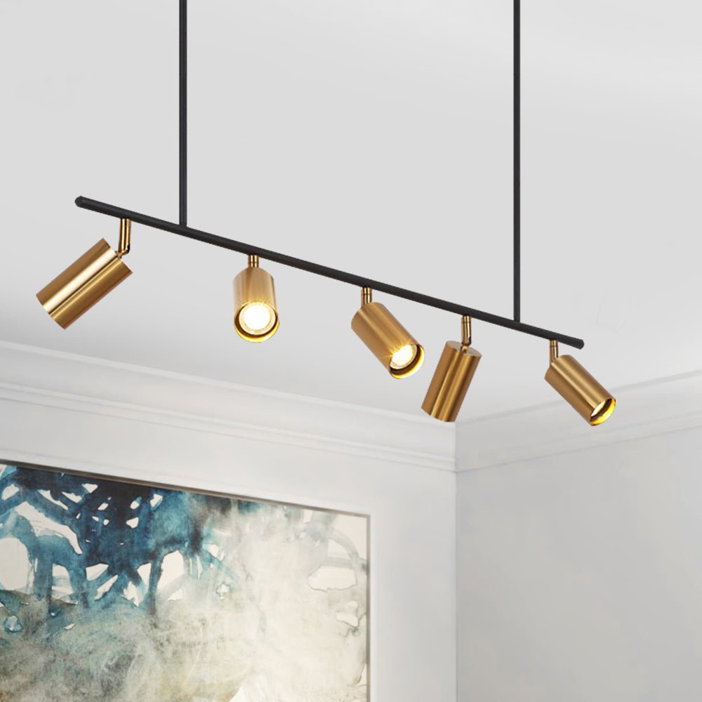 Pendantlightie-Modern Kitchen Island Linear Track Light Fixtures-Chandeliers-Black-