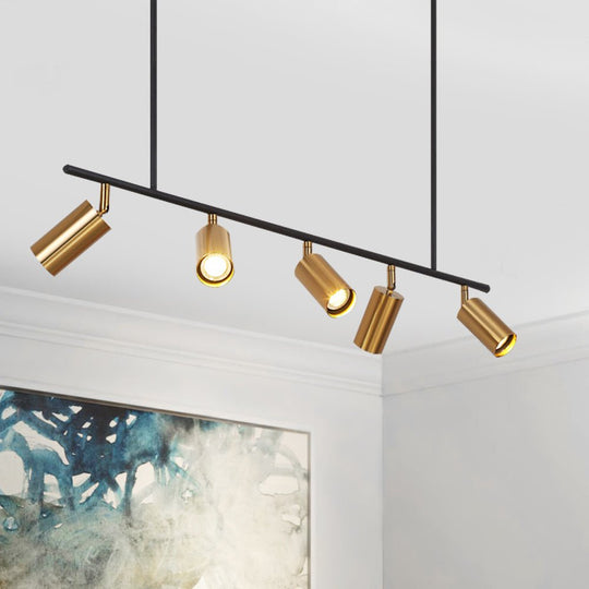 Pendantlightie-Modern Kitchen Island Linear Track Light Fixtures-Chandeliers-Black-