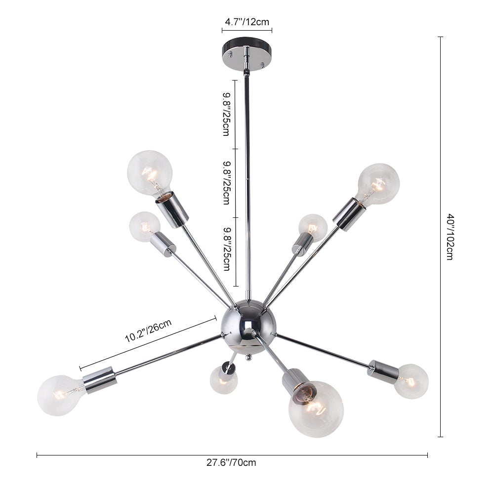 Pendantlightie-Modern Metal Sputnik Chandelier-Chandeliers-Gold-