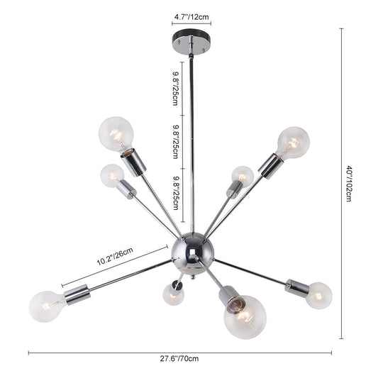 Pendantlightie-Modern Metal Sputnik Chandelier-Chandeliers-Gold-