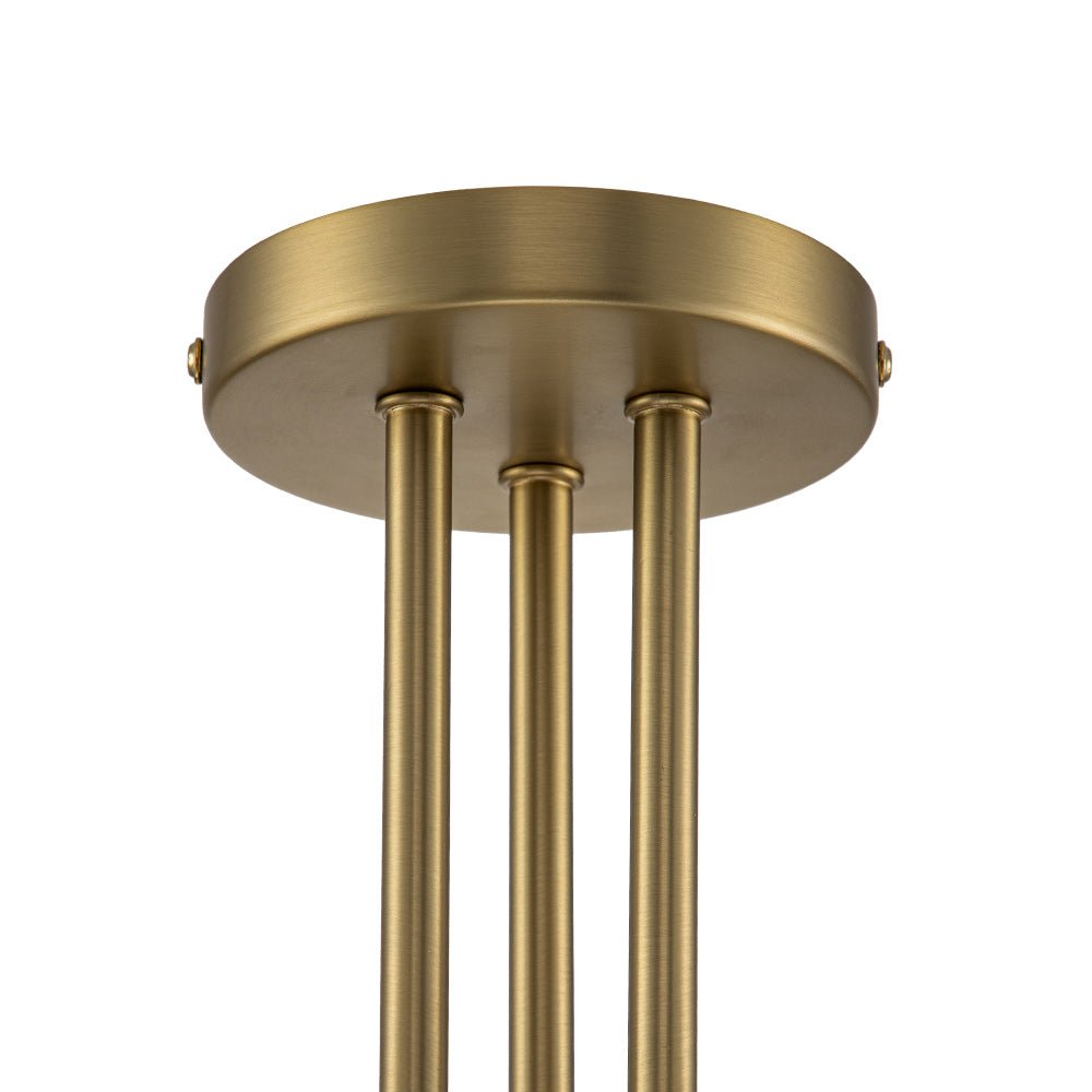 Pendantlightie-Modern Mid-Century 3-Light Sputnik Glass Semi Flush Mount-Semi Flush Mount-Nickel-