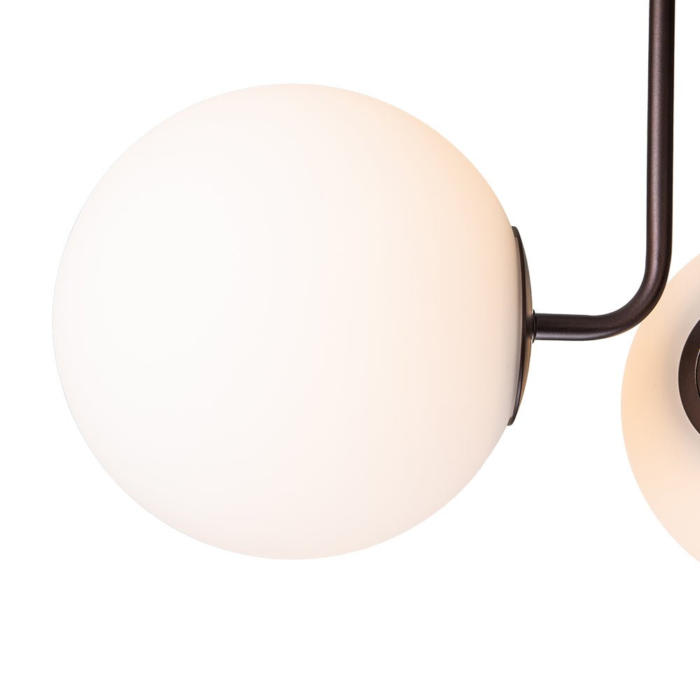 Pendantlightie-Modern Mid-Century 3-Light Sputnik Glass Semi Flush Mount-Semi Flush Mount-Nickel-