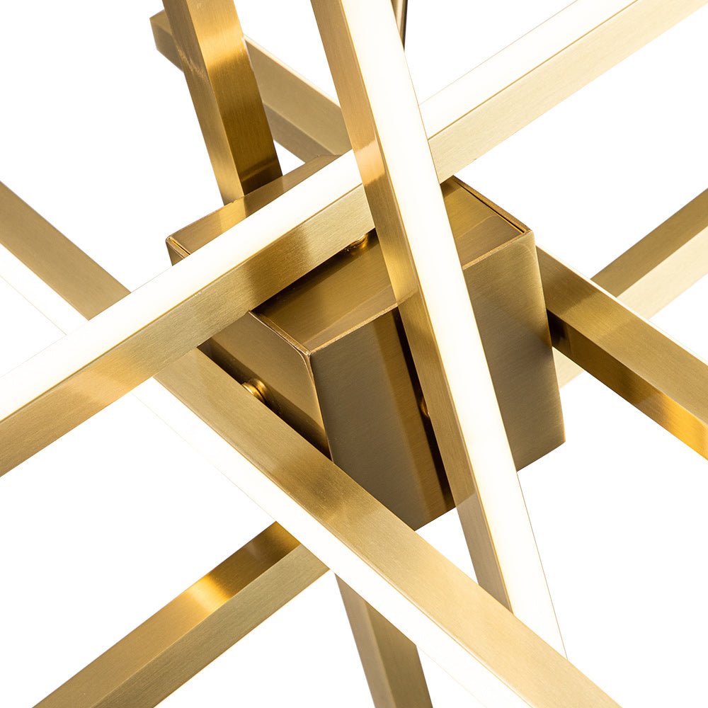 Pendantlightie-Modern Mid-Century 6-Light Linear Led Sputnik Chandelier-Chandeliers-Black-