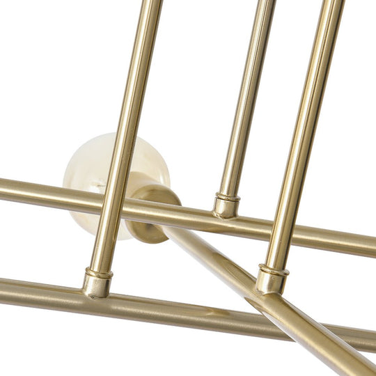 Pendantlightie-Modern Mid-Century 6-Light Sputnik Semi Flush Mount-Semi Flush Mount-Black+Chrome-