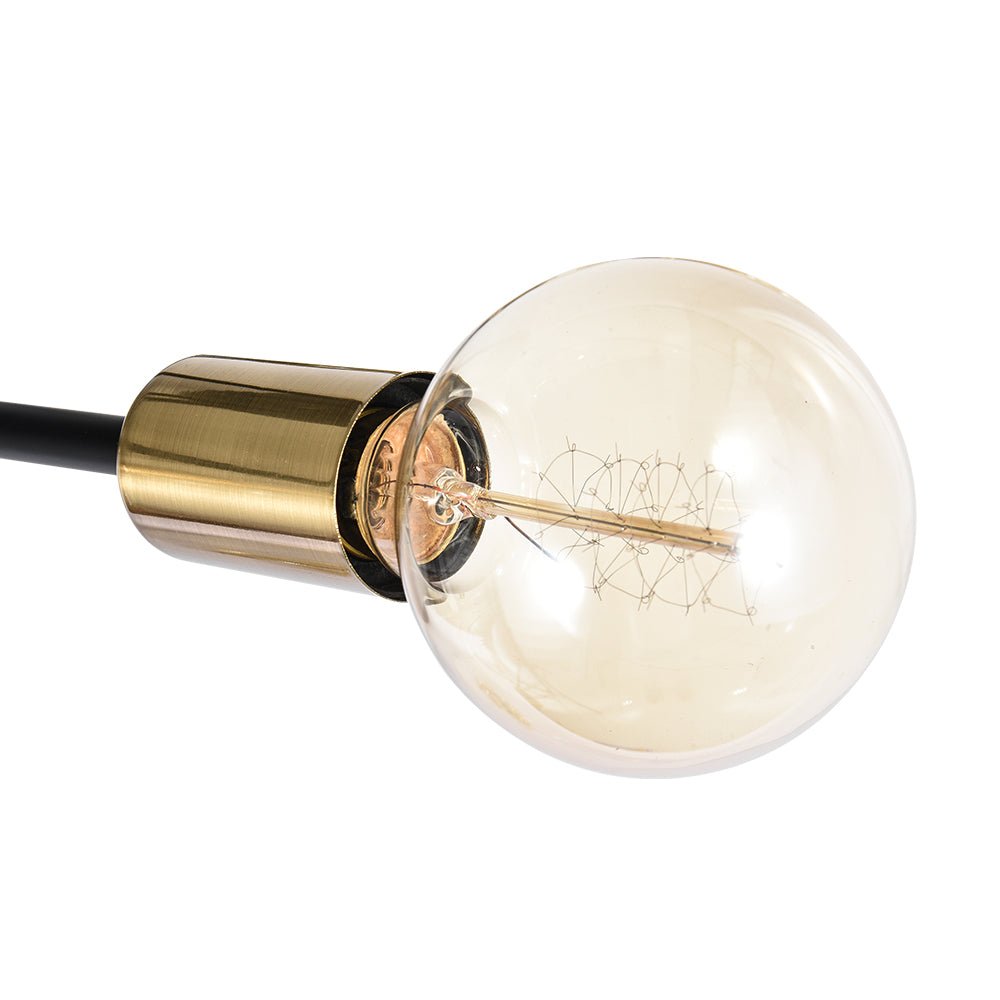 Pendantlightie-Modern Mid-Century 6-Light Sputnik Semi Flush Mount-Semi Flush Mount-Black+Chrome-