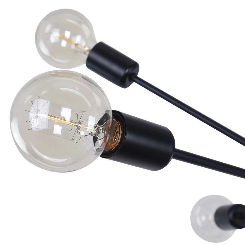 Pendantlightie-Modern Mid-Century 9-Light Sputnik Chandelier-Chandeliers-Black-