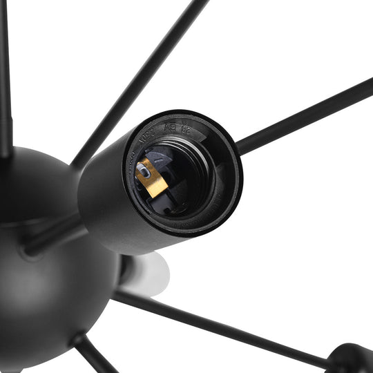Pendantlightie-Modern Mid-Century Black Sputnik Chandelier-Chandeliers-20Lt-
