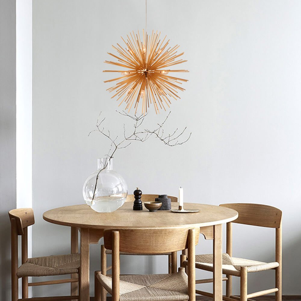 Pendantlightie-Modern Mid-Century Sunburst Sputnik Light Fixture-Chandeliers-12Lt-