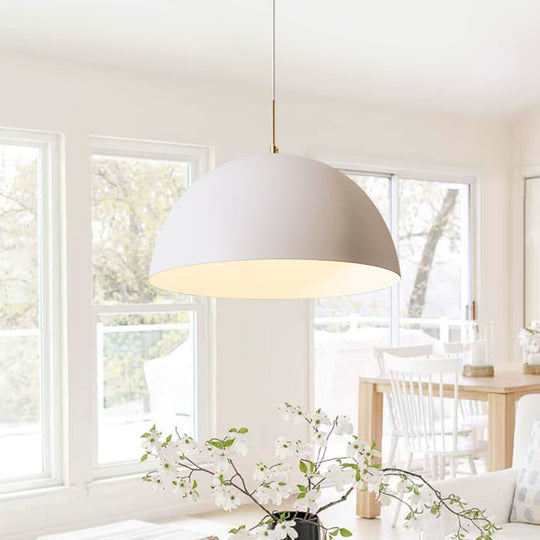 Pendantlightie-Modern Minimalist 1-Light White Dome Pendant Light-Pendants--