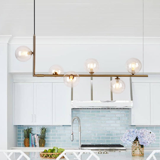 Pendantlightie-Modern Minimalist 6 Lights Linear Lighting-Chandeliers-Brass-