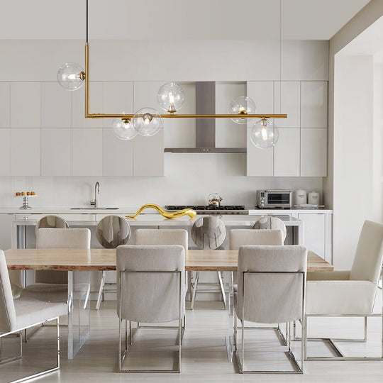 Pendantlightia-Modern Minimalist 6 Lights Linear Lighting-Chandeliers-Brass-
