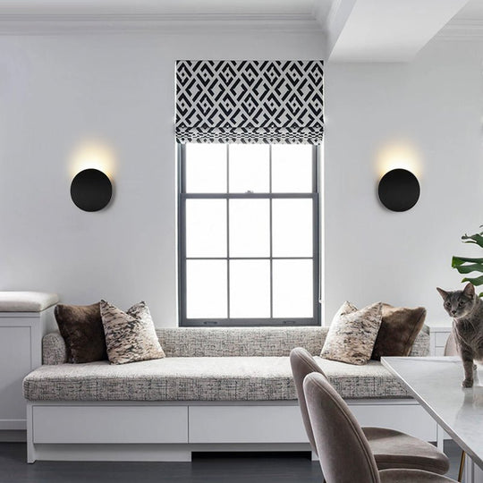 Pendantlightie-Modern Minimalist Curved Round Led Wall Sconce-Wall Light-White-