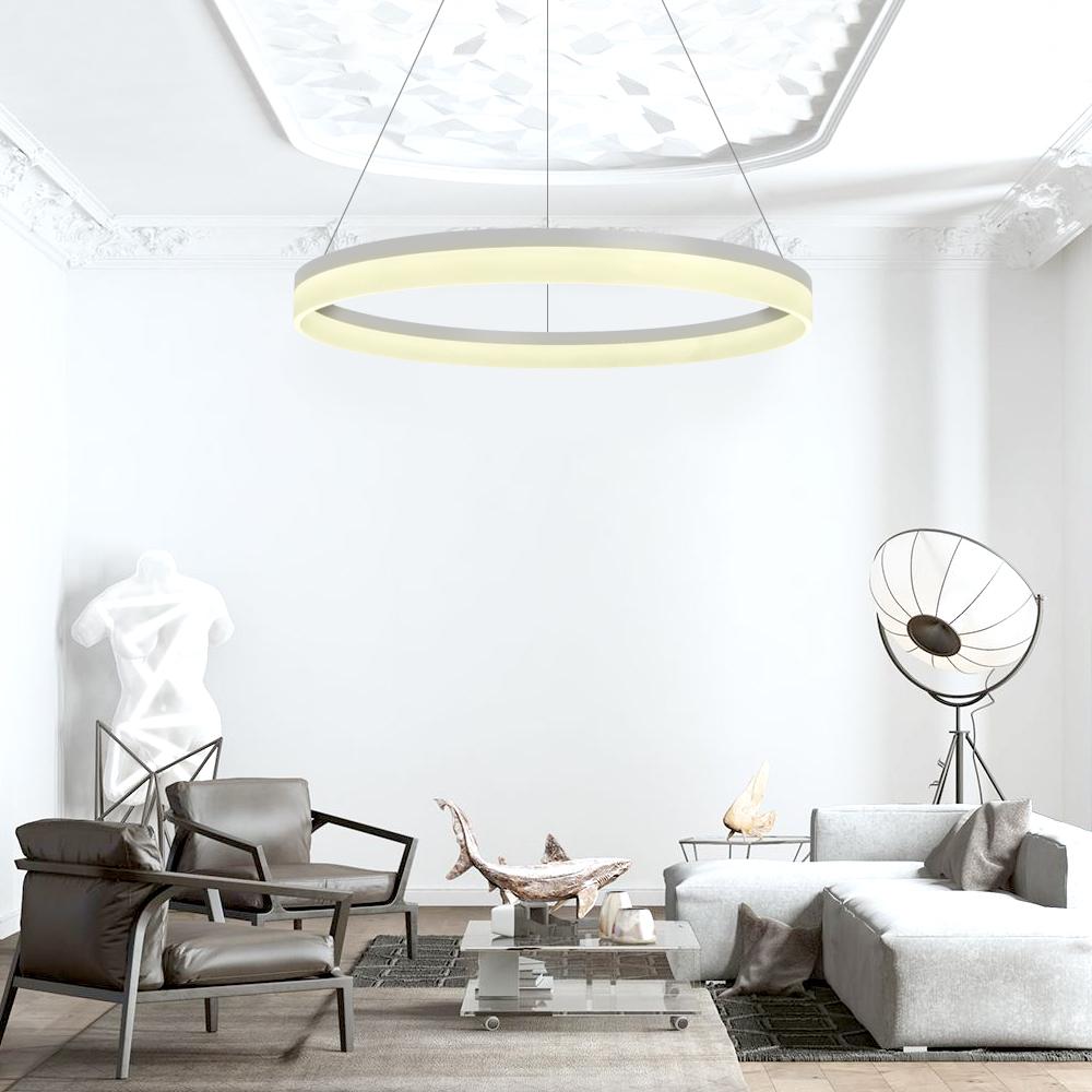 PendantLightie-Modern Minimalist Led Circle Light-Pendants-24 Inches-Warm White