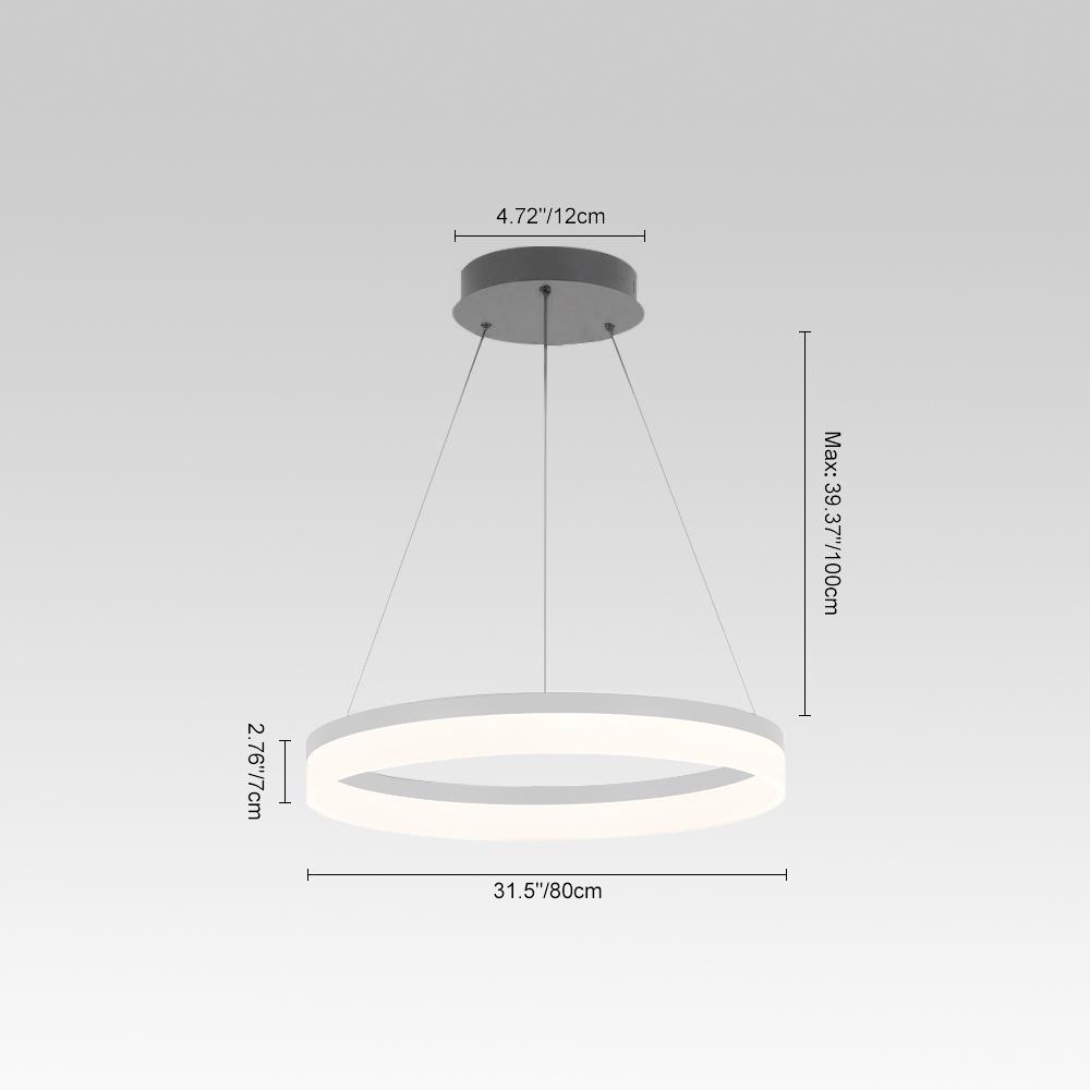 PendantLightie-Modern Minimalist Led Circle Light-Pendants-24 Inches-Warm White