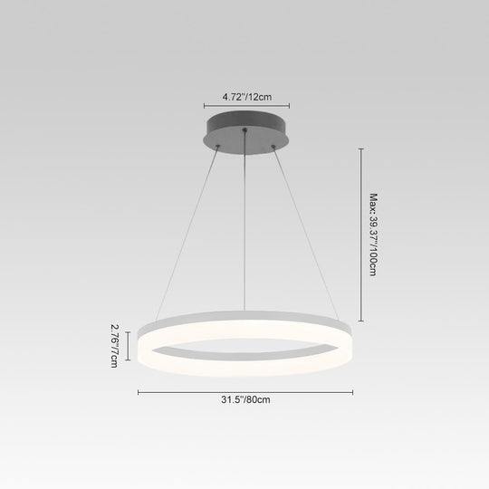 PendantLightie-Modern Minimalist Led Circle Light-Pendants-24 Inches-Warm White