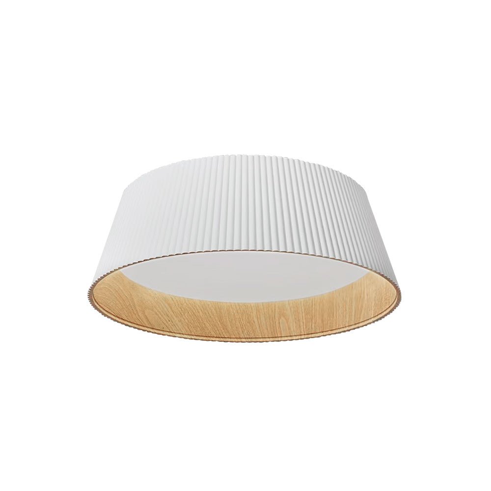 Pendantlightie-Modern Minimalist Wood Grain Conical Led Flush Mount Ceiling Light-Flush Mount-Warm White Light-Black