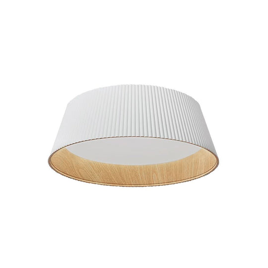 Pendantlightie-Modern Minimalist Wood Grain Conical Led Flush Mount Ceiling Light-Flush Mount-Warm White Light-Black