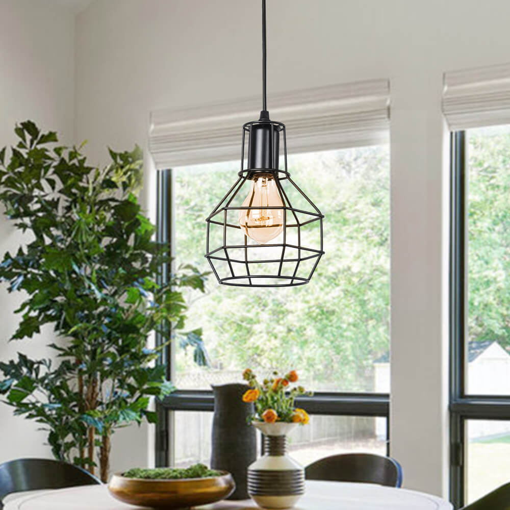Pendantlightie-Modern Single Cage Pendant Light-Pendants--
