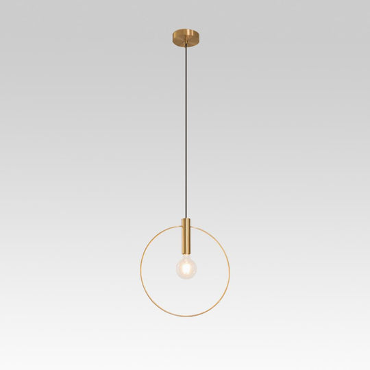 PendantLightie-Modern Single Ring Gold Pendant Light-Pendants-11''-
