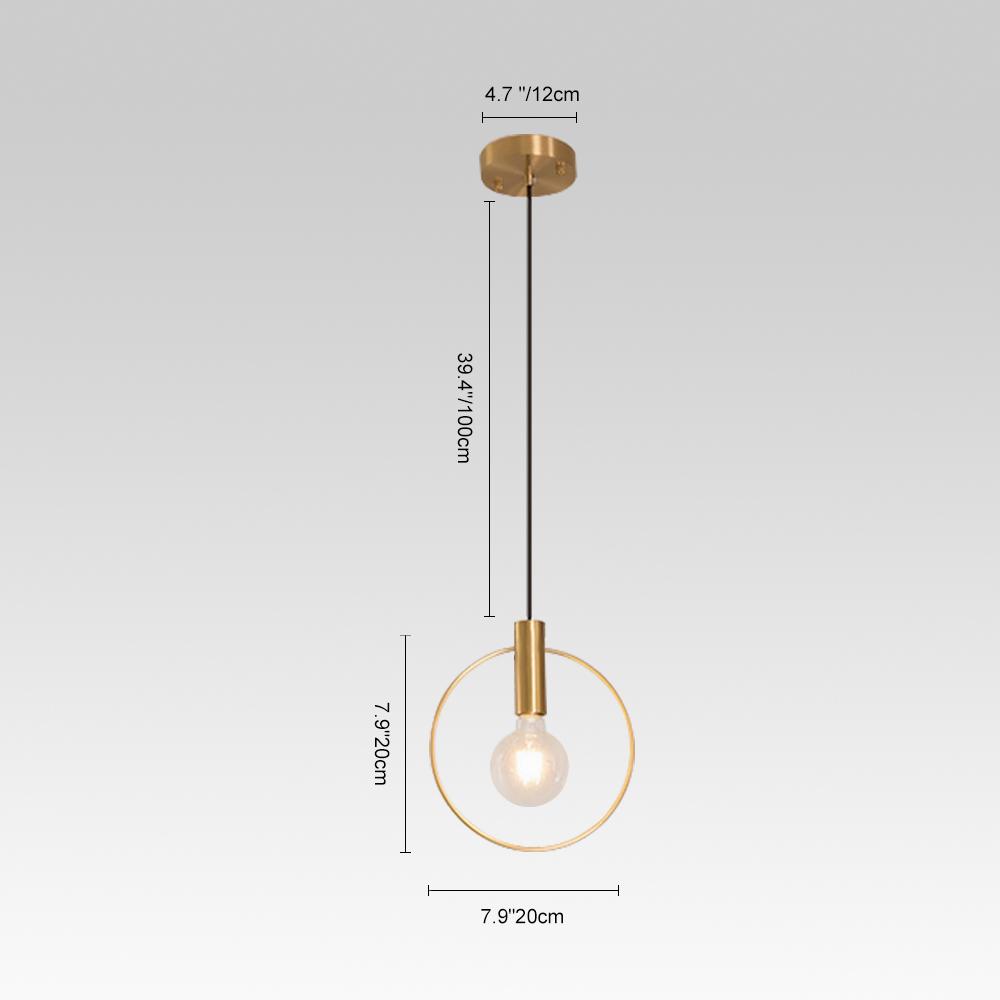 PendantLightie-Modern Single Ring Gold Pendant Light-Pendants-7''-