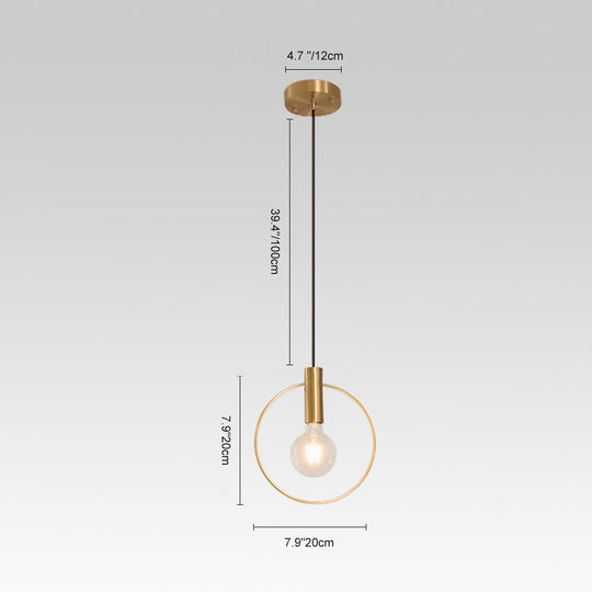 PendantLightie-Modern Single Ring Gold Pendant Light-Pendants-7''-