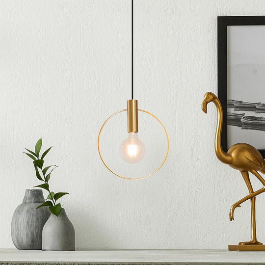 PendantLightie-Modern Single Ring Gold Pendant Light-Pendants-7''-