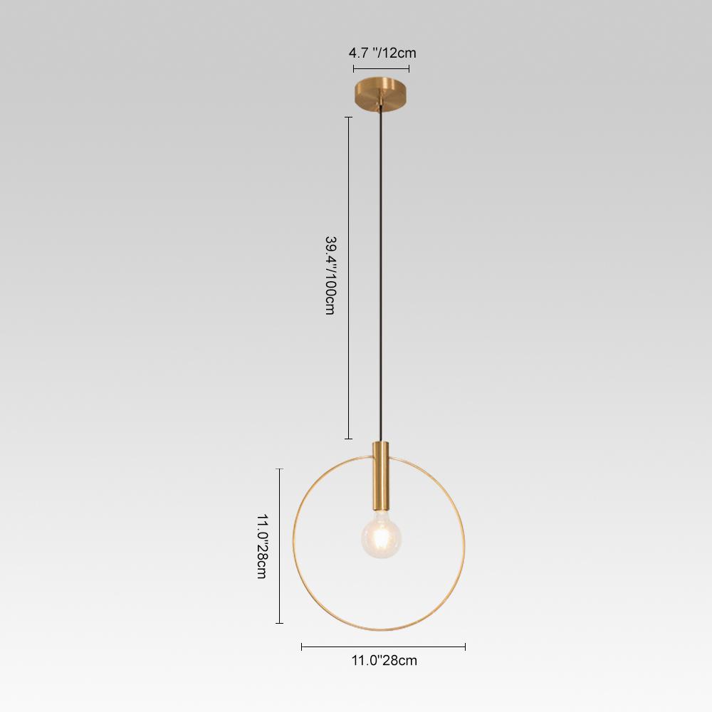 PendantLightie-Modern Single Ring Gold Pendant Light-Pendants-7''-