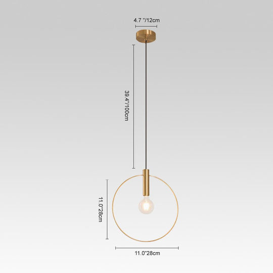 PendantLightie-Modern Single Ring Gold Pendant Light-Pendants-7''-