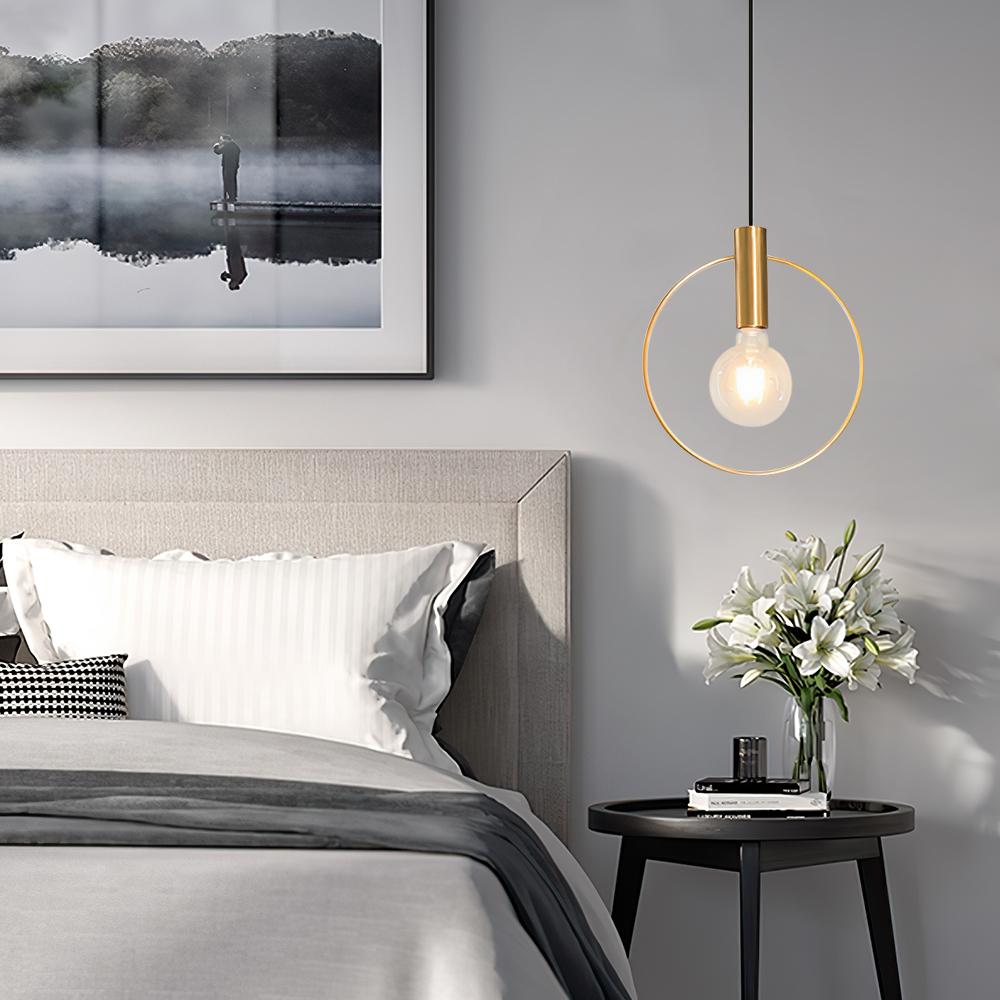 PendantLightie-Modern Single Ring Gold Pendant Light-Pendants-7''-