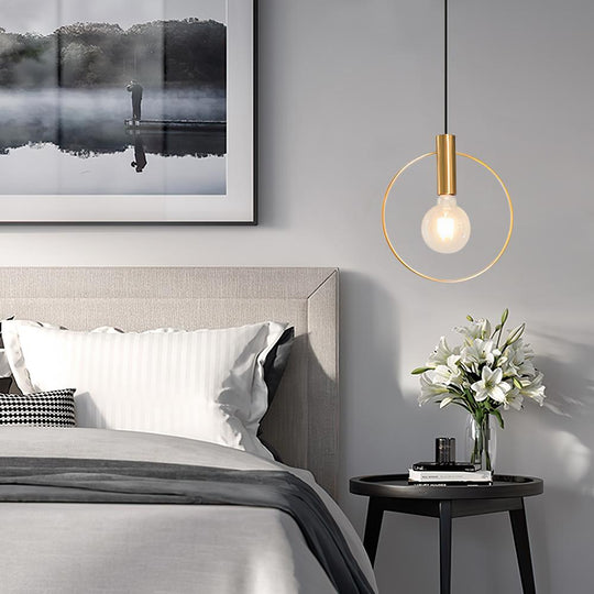 PendantLightie-Modern Single Ring Gold Pendant Light-Pendants-7''-