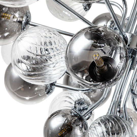 Pendantlightie-Modern Tiered Smoky Glass Bubble Chandelier-Chandeliers-8Lt-