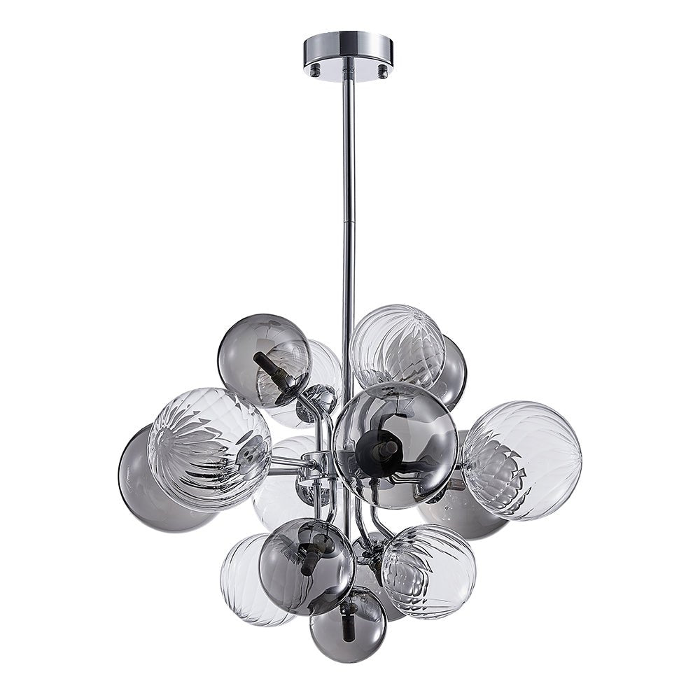 Pendantlightie-Modern Tiered Smoky Glass Bubble Chandelier-Chandeliers-8Lt-