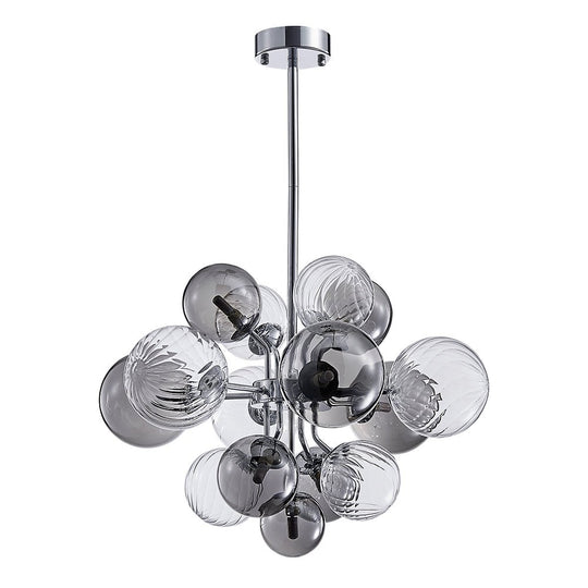 Pendantlightie-Modern Tiered Smoky Glass Bubble Chandelier-Chandeliers-8Lt-