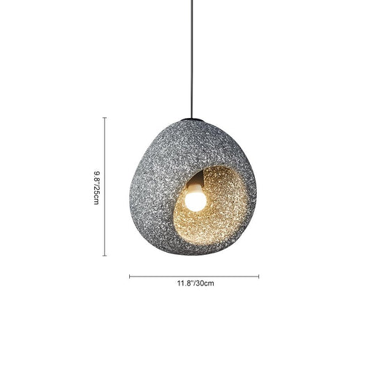 Pendantlightie-Nordic 1-Light Cave Shaped Wabi Sabi Pendant For Dining Table-Pendants-Red-