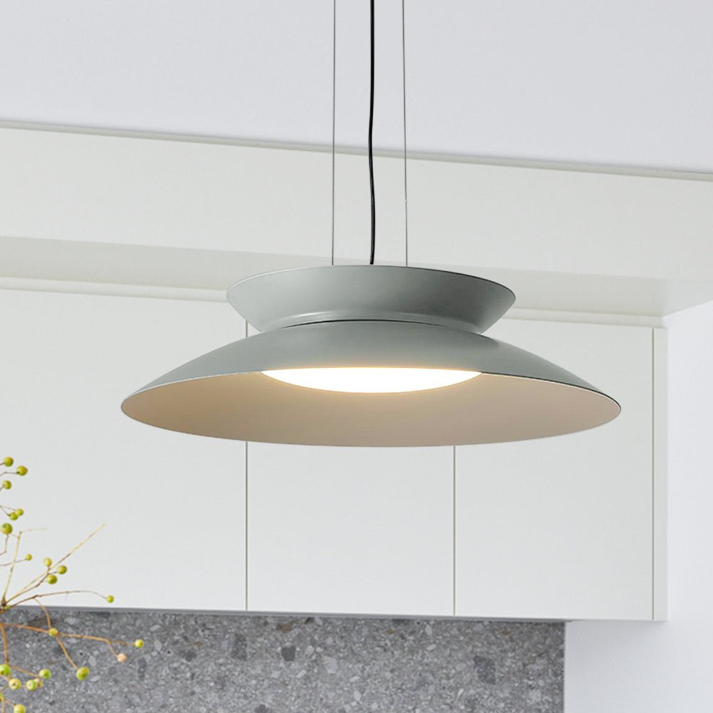 Pendantlightie-Nordic 1-Light Cone Led Saucer Pendant Light-Pendants-Warm White Light-Gray