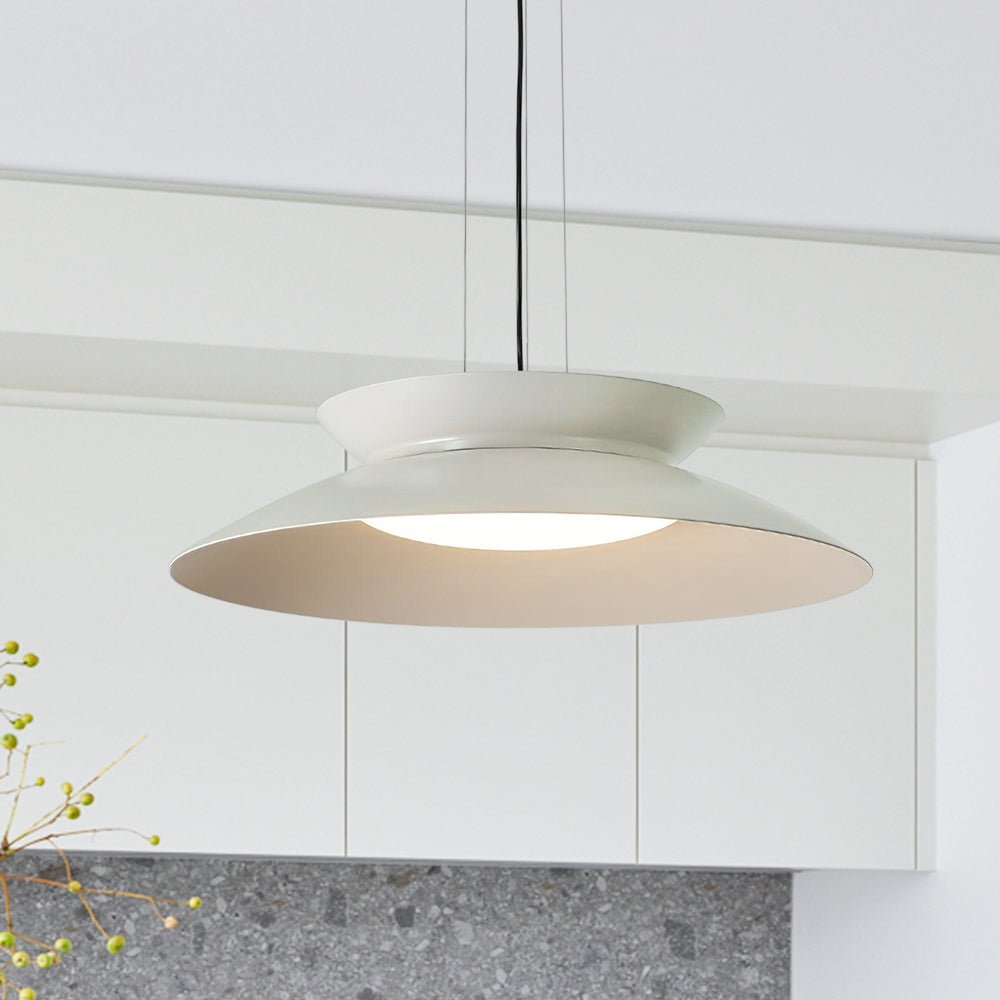 Pendantlightie-Nordic 1-Light Cone Led Saucer Pendant Light-Pendants-Warm White Light-White