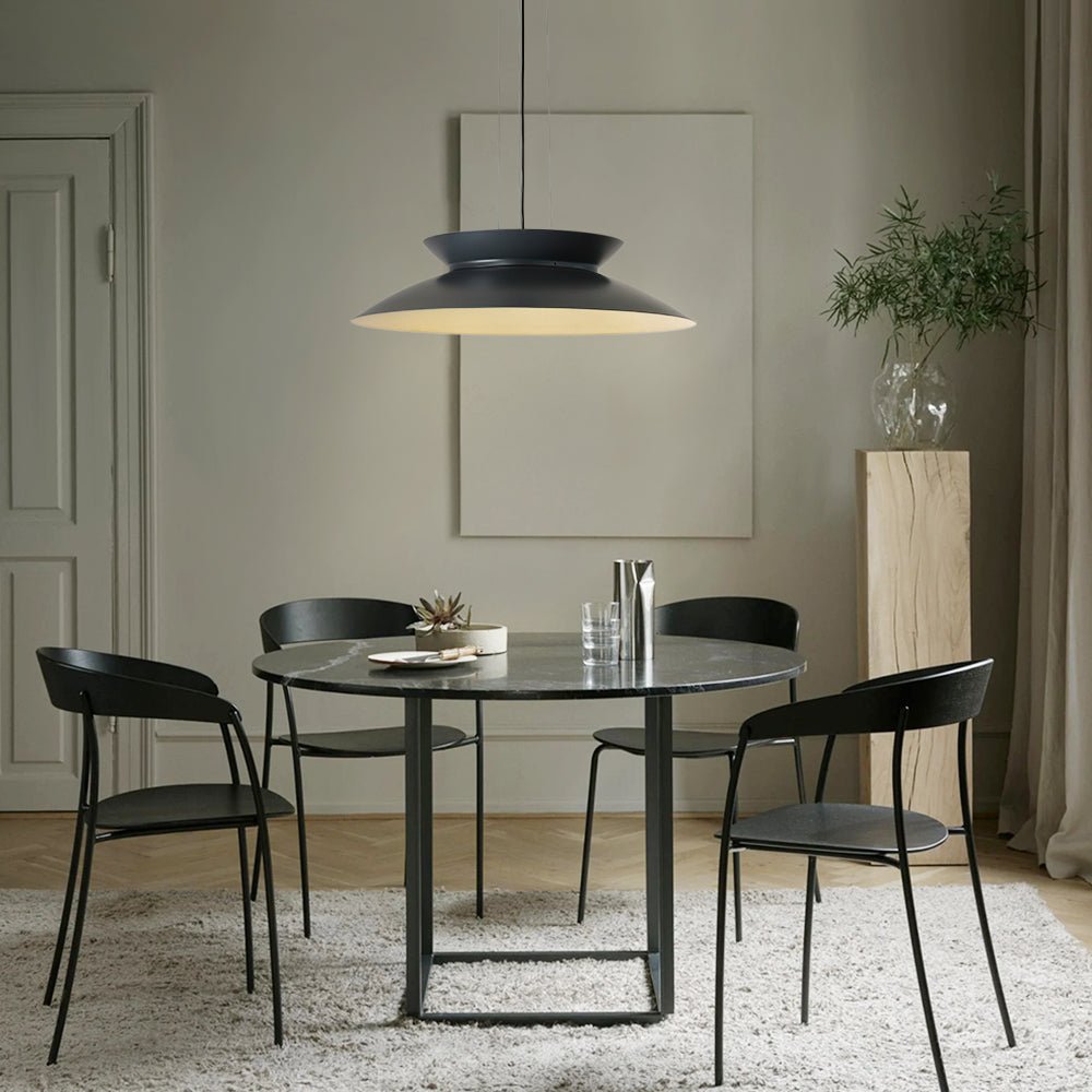 Pendantlightie-Nordic 1-Light Cone Led Saucer Pendant Light-Pendants-Warm White Light-White