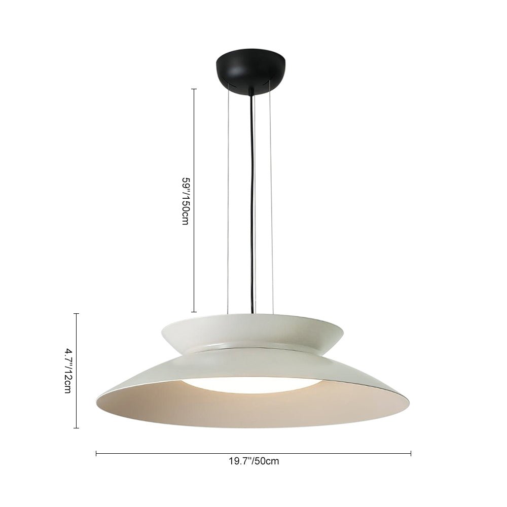 Pendantlightie-Nordic 1-Light Cone Led Saucer Pendant Light-Pendants-Warm White Light-White