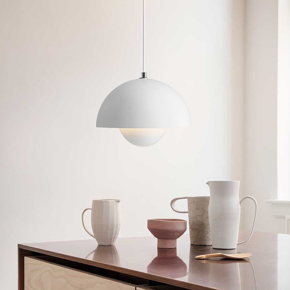 Pendantlightie-Nordic 1-Light Danish Design Flower Mushroom Pendant Light For Kitchen-Pendants-Pink-