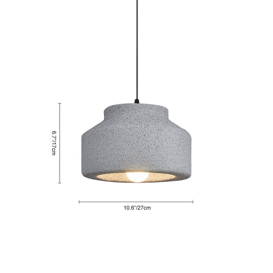 Pendantlightie-Nordic 1-Light Geometric Drum Wabi Sabi Pendant Light-Pendants-Light Gray-