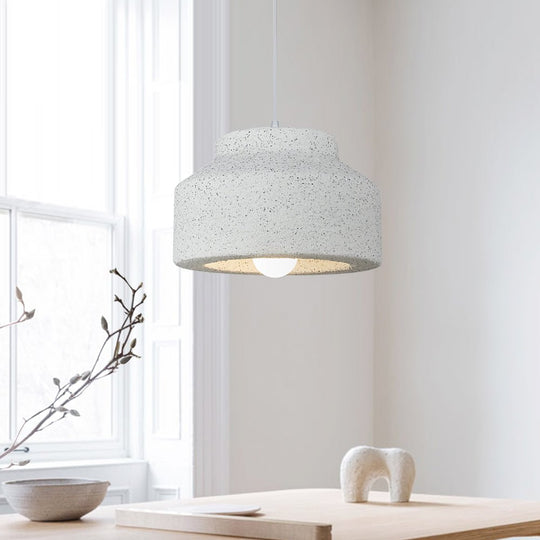 Pendantlightie-Nordic 1-Light Geometric Drum Wabi Sabi Pendant Light-Pendants-Light Gray-