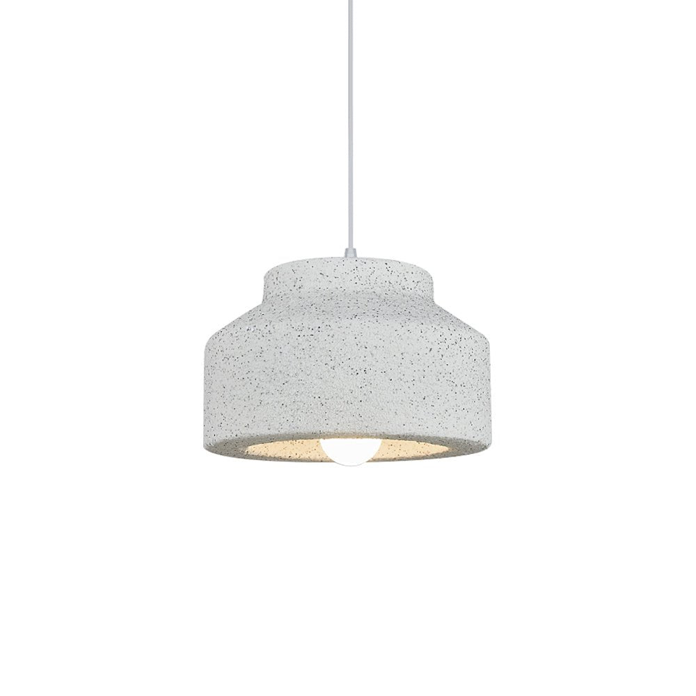 Pendantlightie-Nordic 1-Light Geometric Drum Wabi Sabi Pendant Light-Pendants-Light Gray-
