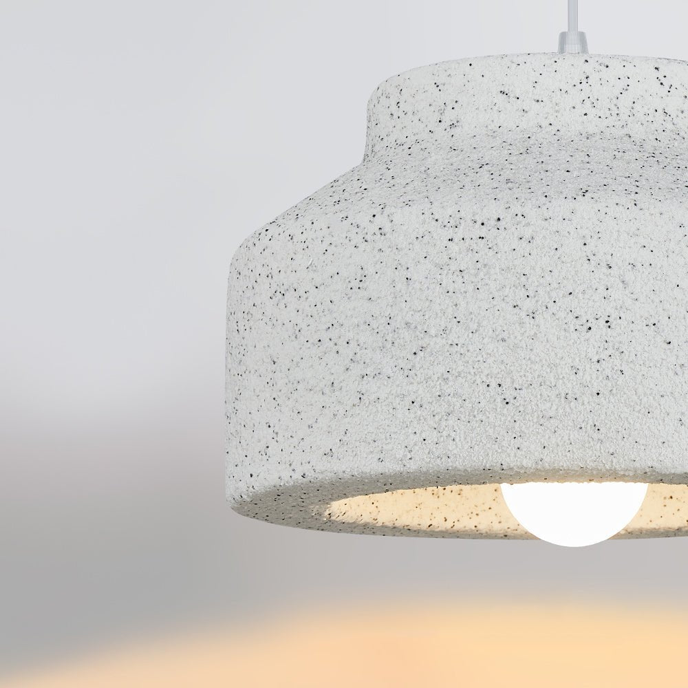 Pendantlightie-Nordic 1-Light Geometric Drum Wabi Sabi Pendant Light-Pendants-Light Gray-