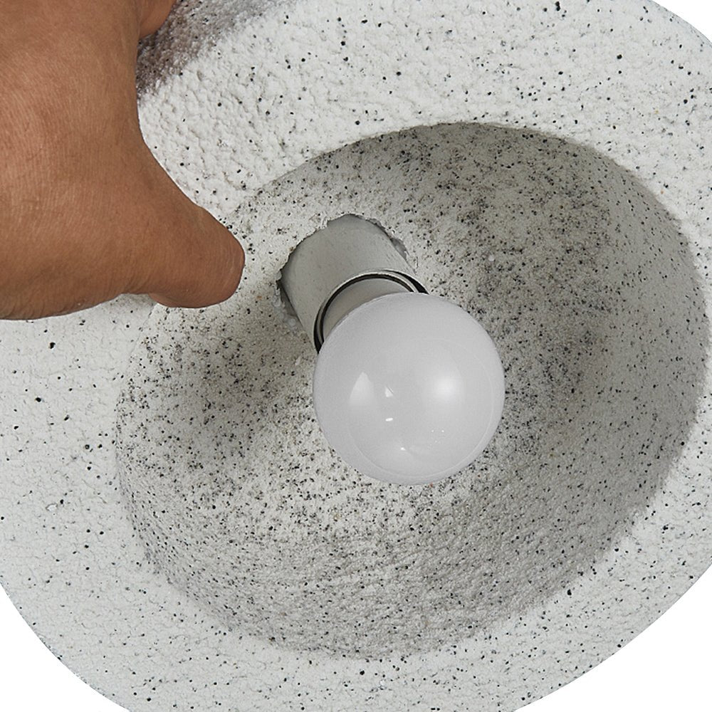 Pendantlightie-Nordic 1-Light Geometric Drum Wabi Sabi Pendant Light-Pendants-Light Gray-