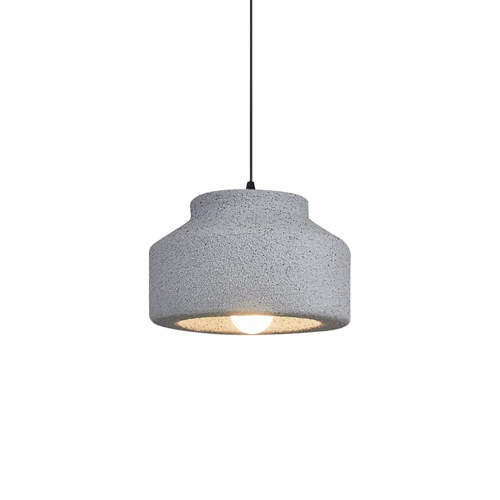 Pendantlightie-Nordic 1-Light Geometric Drum Wabi Sabi Pendant Light-Pendants-Light Gray-