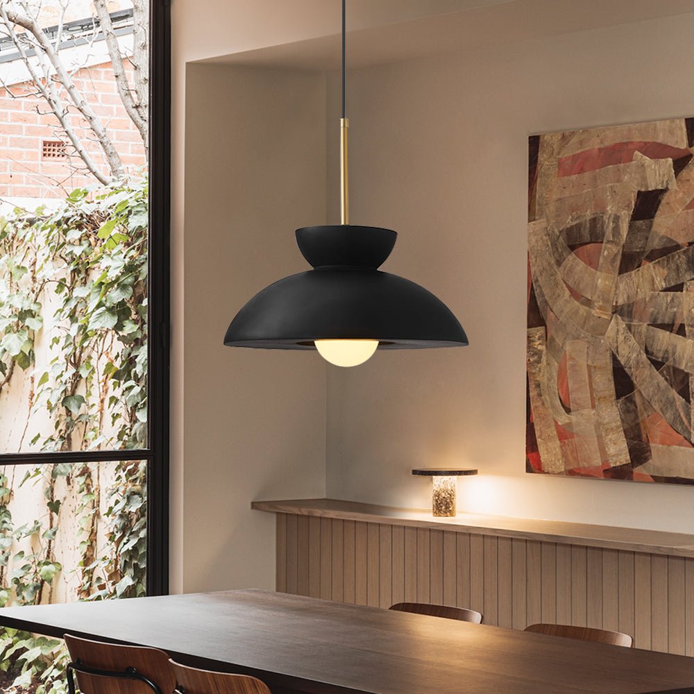 Pendantlightie-Nordic 1-Light Resin Dome Pendant For Kitchen Island-Pendants-Black-