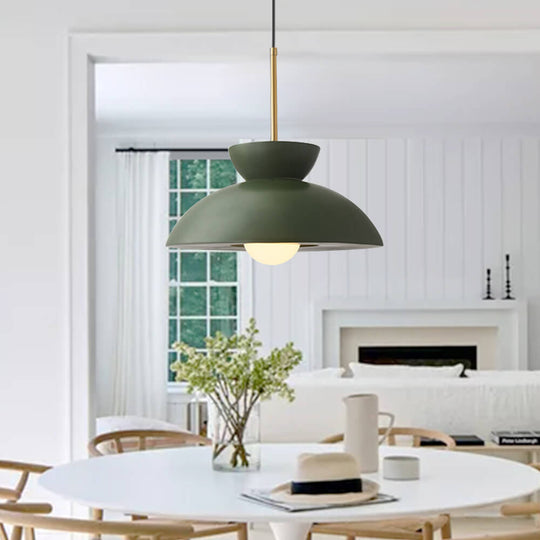 Pendantlightie-Nordic 1-Light Resin Dome Pendant For Kitchen Island-Pendants-Green-